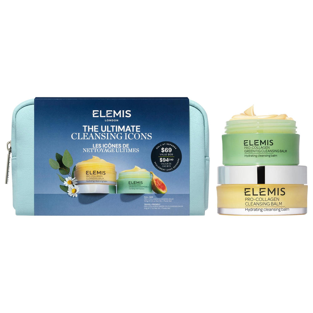 Elemis Cleansing Balm Set: Melt Away Makeup & Impurities with Pro-Collagen, Hydrate Dry Skin, Gentle Facial Cleanser & Makeup Remover Elemis Cleansing Balm Set: Hydrating Makeup Remover cleansing balm, makeup remover, facial cleanser, dry skin cleanser, hydrating cleansing balm, pro-collagen cleansing balm, green fig cleansing balm, makeup melting balm, gentle makeup remover, oil based cleanser, skincare, makeup removal, hydrating cleanser, nourishing cleanser, gentle cleanser, spa treatment, aromatic balm,