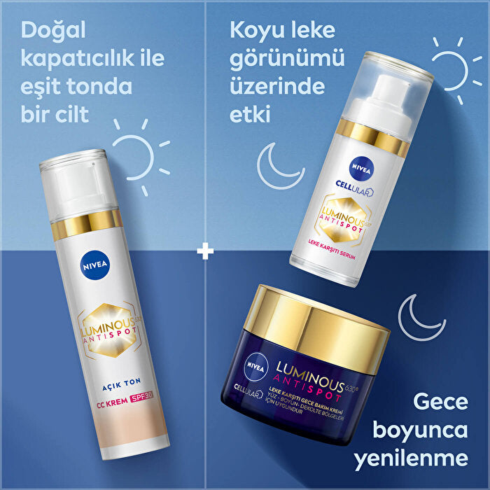 NIVEA Luminous630 Dark Spot Control CC Cream 40ml - Light Tone | SPF30