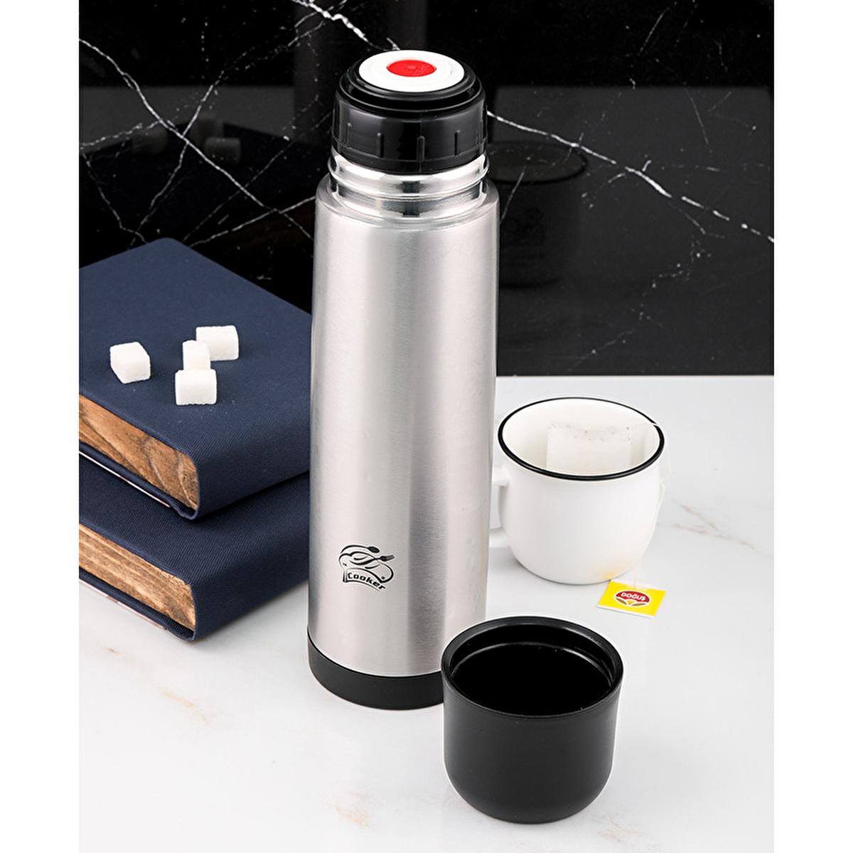 Cooker Stainless Steel Thermos 750ml - Keeps Drinks Hot/Cold for 24 Hours, Durable & Ergonomic Design Cooker Stainless Steel Thermos 750ml - 24 Hour Temperature Control stainless steel thermos, insulated flask, double-walled thermos, outdoor thermos, hot and cold beverage container, picnic essentials, hiking gear, durable tableware, modern design, thermal insulation, 24-hour temperature retention, ergonomic design, non-breakable, local production, outdoor enthusiasts, office accessories, home goods