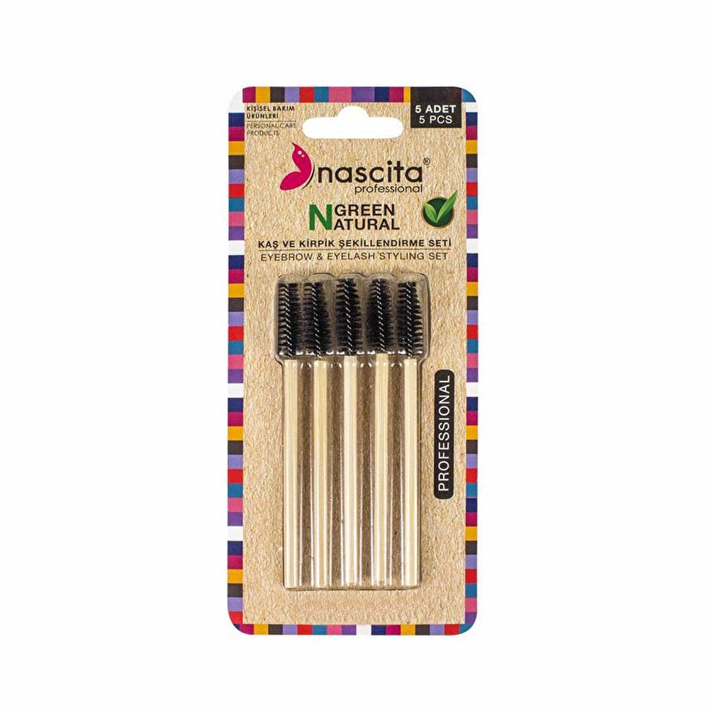Nascita Bamboo Makeup Brush Set with Eco-Friendly Handles, 5-Piece