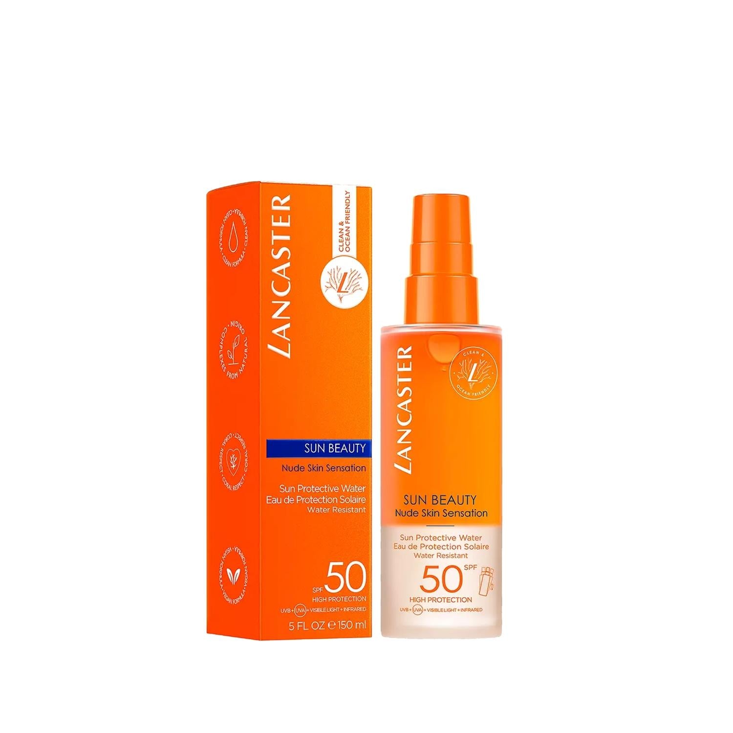 Lancaster Sun Beauty Sun Protective Water SPF50 Sunscreen - Water-Resistant Formula, 5.07 fl oz Lancaster Sun Beauty SPF50 Sunscreen - Water-Resistant &amp; 5.07 fl oz Sunscreen SPF50, Sun protective water, Lancaster Sun Beauty, High SPF sunscreen, Water-resistant sunscreen, Outdoor protection, Skin care, UV protection, Beach essentials, Pool essentials, Hiking gear, Family sunscreen