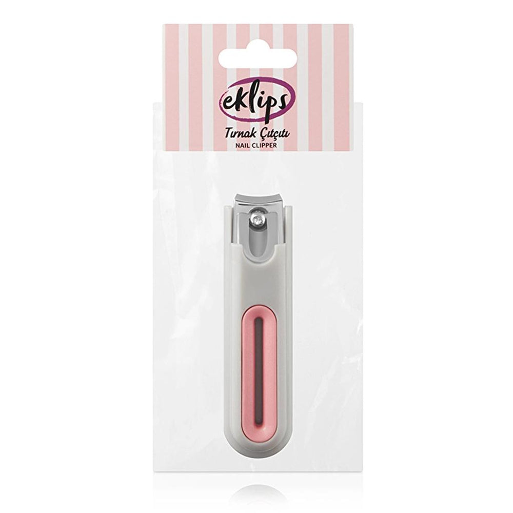 Eklips Small Grey Plastic Nail Clipper - Compact Travel Size