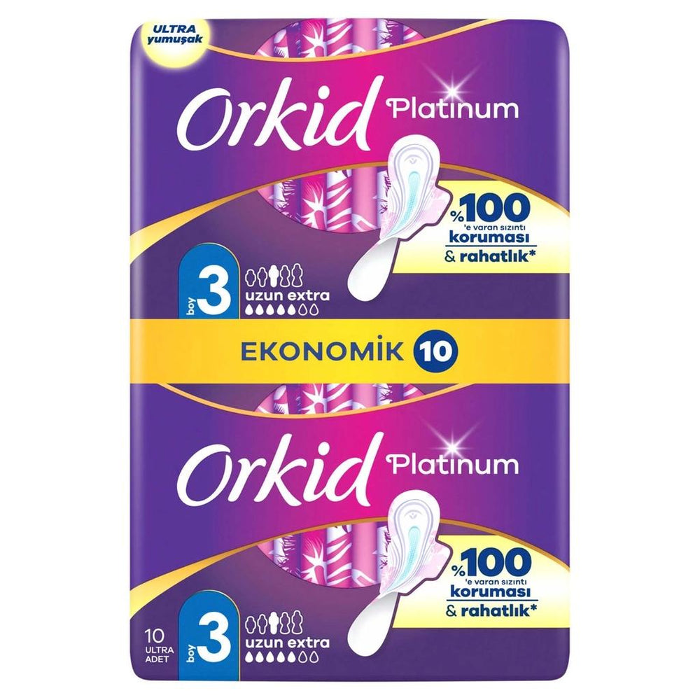 Orkid Platinum Night Size 3 Sanitary Pads 10 Count
