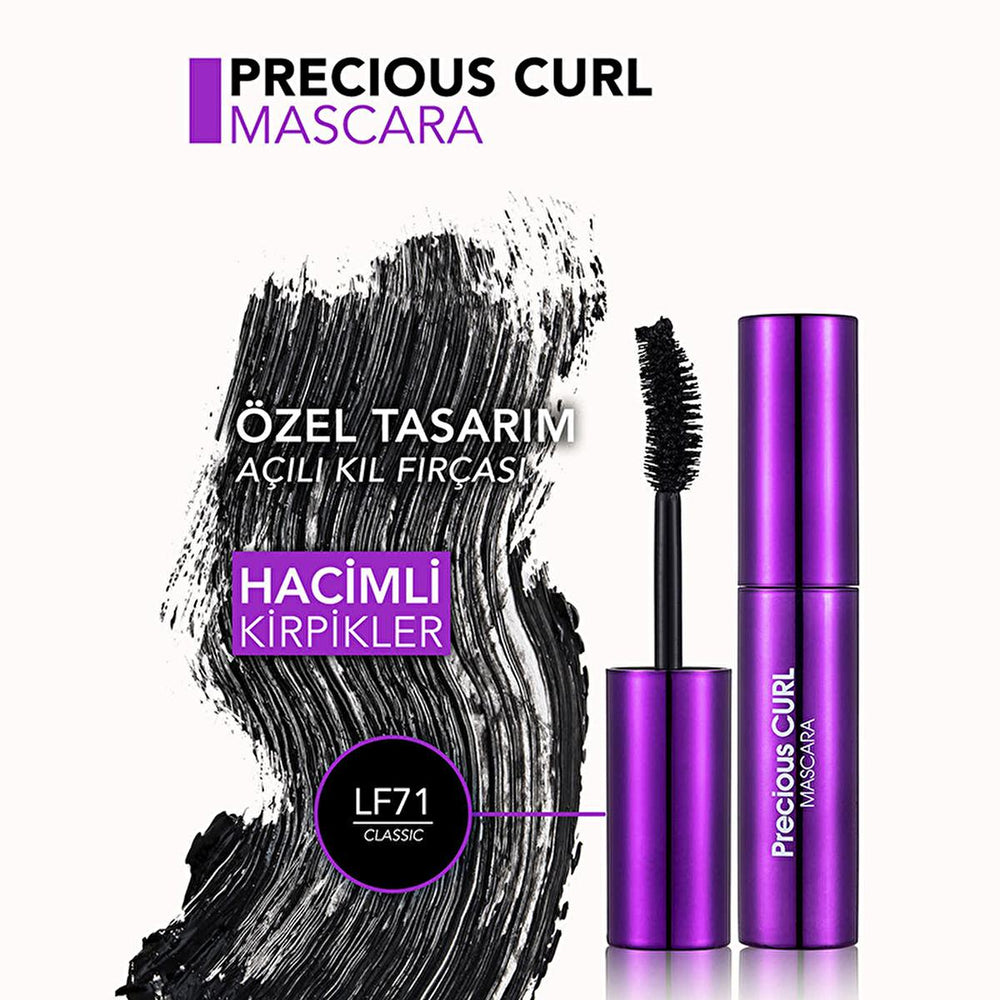 Flormar Precious Curl Mascara - Volumizing, Long-Lasting, Curling Mascara with Argan Oil - Mascara