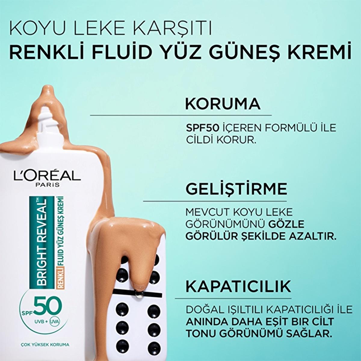 L&#39;Oreal Paris Bright Reveal SPF 50+ Anti-Dark Spot Tinted Facial Sunscreen for Sensitive Skin - Medium, 1.69 fl oz L&#39;Oreal Paris Bright Reveal SPF 50+ Tinted Sunscreen - Medium facial sunscreen, SPF 50+ sunscreen, anti-dark spot sunscreen, tinted facial moisturizer, sunscreen for sensitive skin, daily UV protection, skincare with UV protection, L&#39;Oreal Paris Bright Reveal, medium tone sunscreen, cosmetic sunscreen, dermatologist-tested sunscreen, non-greasy sunscreen, brightening sunscreen, even skin tone s
