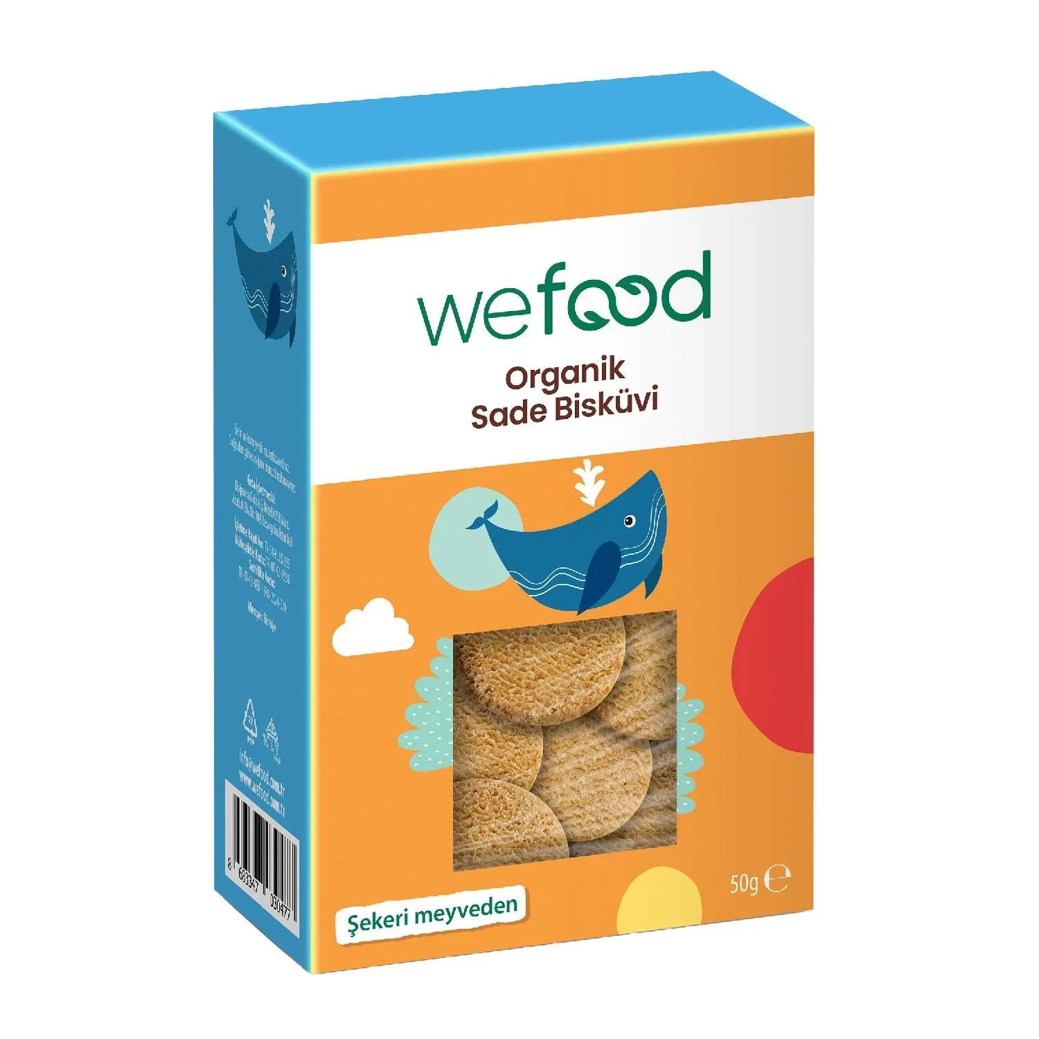 Wefood Organic Plain Butter Biscuits with Rich Taste 50g
