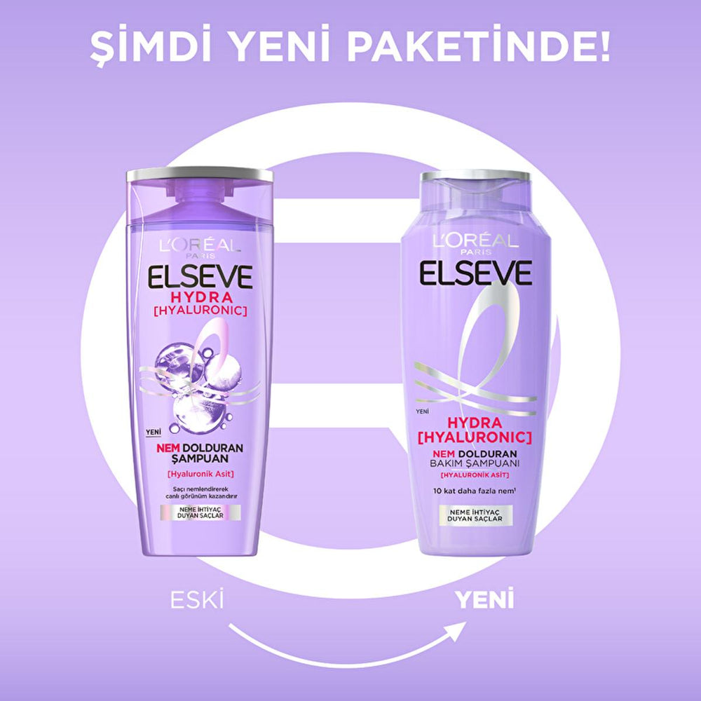 Loreal Paris Elseve Hydra Hyaluronic Moisturizing Shampoo - Hydrating, Non-Weighing Hair Care for Dry or Damaged - view 3