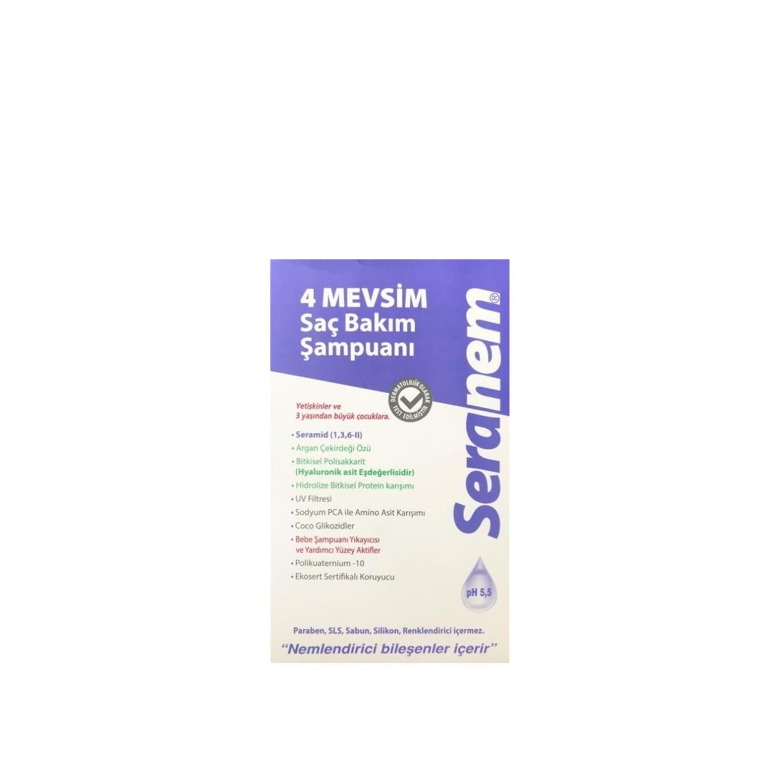 Seranem 4 Season Hair Care Shampoo - 300ml - Versatile, Nourishing, and Gentle for Year-Round Hair Health Seranem 4 Season Shampoo - 300ml Seranem shampoo, 4 season hair care, 300 ml shampoo, hair care shampoo, Turkish hair care products, versatile shampoo, nourishing shampoo, gentle shampoo, year-round hair care, hair health, consistent hair care, adaptable shampoo