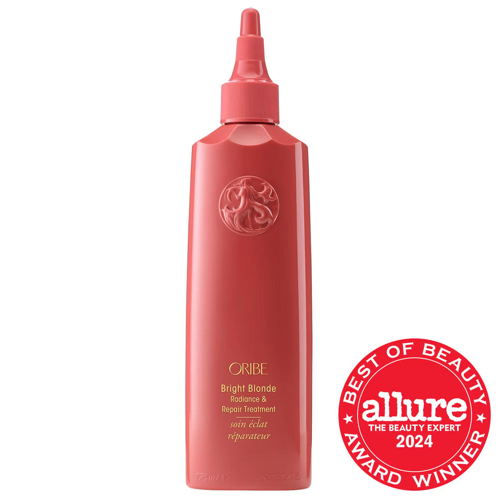 Oribe Bright Blonde Radiance & Repair Hair Treatment - Instantly Tone Brassiness, Hydrate & Repair Blonde Hair Oribe Blonde Hair Treatment - Tone & Repair blonde hair treatment, hair toning treatment, brassiness remover, sulfate-free hair care, gluten-free hair products, cruelty-free beauty products, restorative hair treatment, hydrating hair mask, hair repair treatment, blonde hair care, Oribe hair products