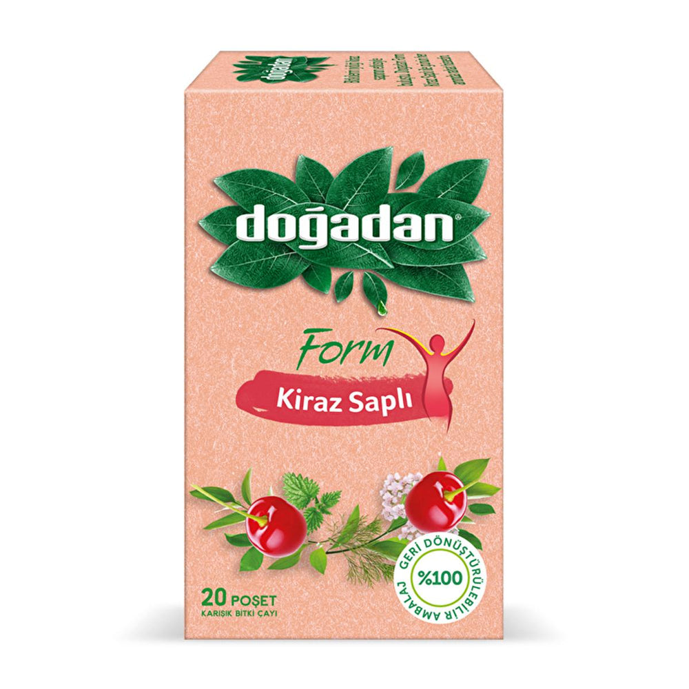 Doğadan Herbal Tea with Cherry Stalk (Kiraz Saplı) - Natural Weight Management, 20 Tea Bags - Vitamin & Supplement
