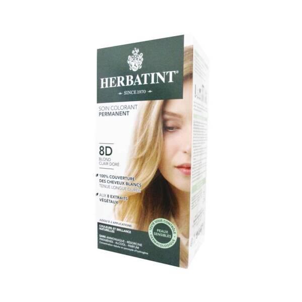 Herbatint 8D Blond Clair Dore: Light Golden Blonde Ammonia-Free Hair Dye with Aloe Vera & Plant Extracts - Permanent Color & Gray Coverage Herbatint Light Golden Blonde Hair Dye: Ammonia-Free & Plant-Based Herbatint hair dye, Light Golden Blonde hair dye, Ammonia free hair color, Paraben free hair dye, Plant based hair dye, Permanent hair color, Hair dye for gray coverage, Blond Clair Dore hair dye, Hair dye with Aloe Vera, Hair dye with Vitamin E and F, Hair dye, Hair color, Herbal hair dye, Natural hair d