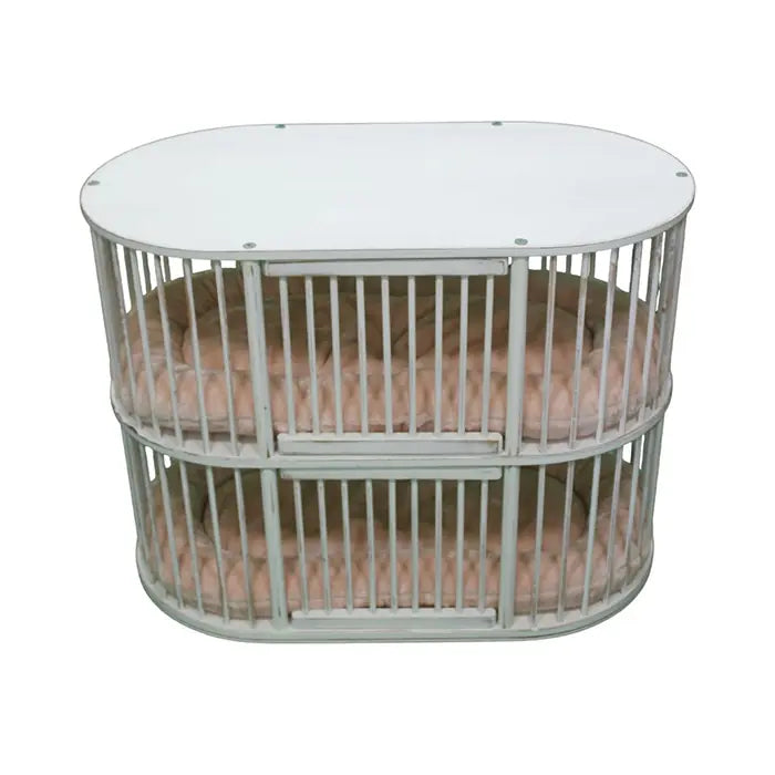 Lotus Pet Design Cat & Dog Crate Bed in Distressed White