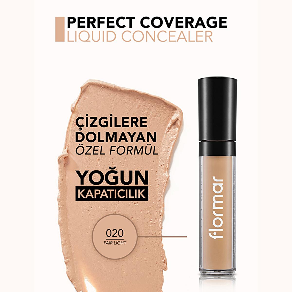 Flormar Perfect Coverage Liquid Concealer - Natural Finish, Lightweight, Skincare Benefits Flormar Perfect Coverage Concealer - Natural Finish liquid concealer, natural finish concealer, lightweight concealer, concealer with skincare benefits, Flormar Perfect Coverage, makeup with skincare, natural-looking coverage, anti-aging concealer, hazelnut oil benefits, rosehip extract benefits, cosmetic, beauty product, skincare makeup, daily makeup essentials