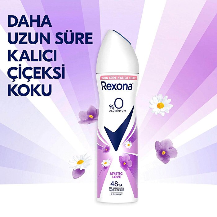 Rexona Women's Spray Deodorant 0% Aluminum - Mystic Love 150ml | Long-Lasting Protection