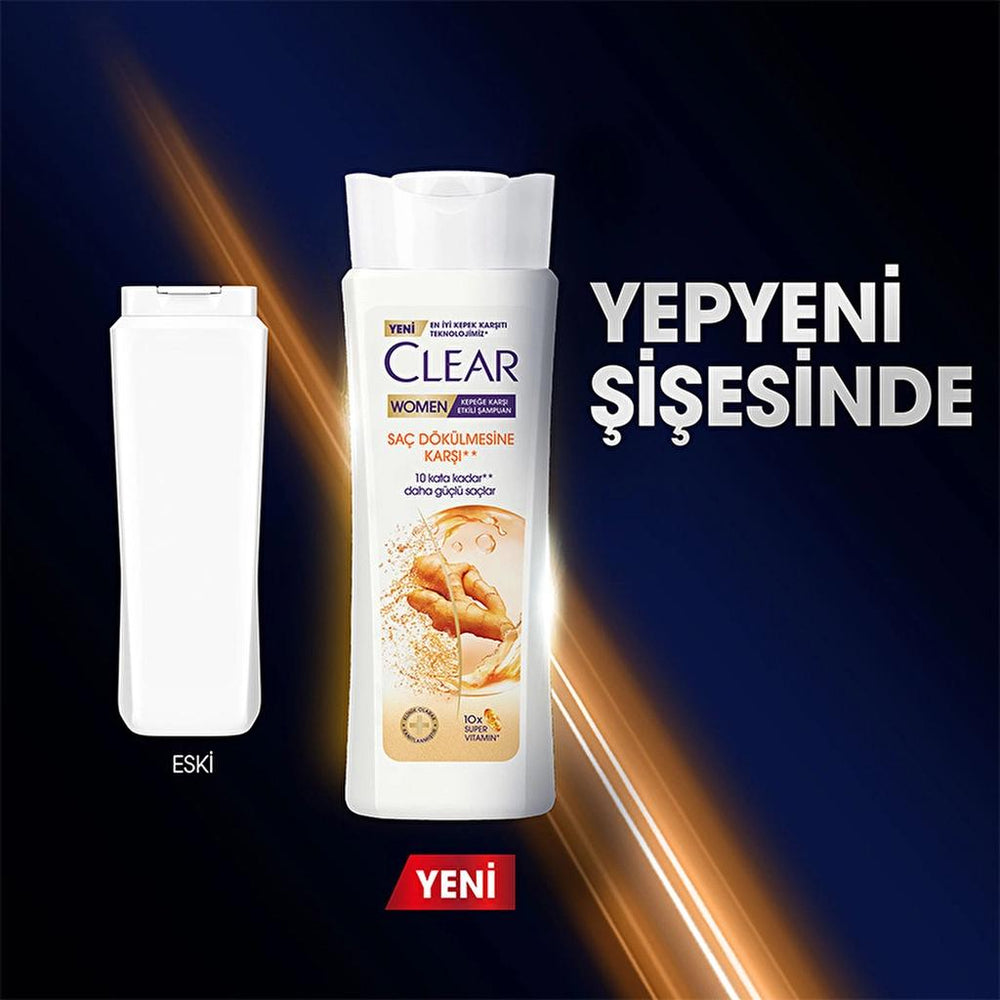 Clear Women Anti-Dandruff Ginger Shampoo for Hair Fall 350ml