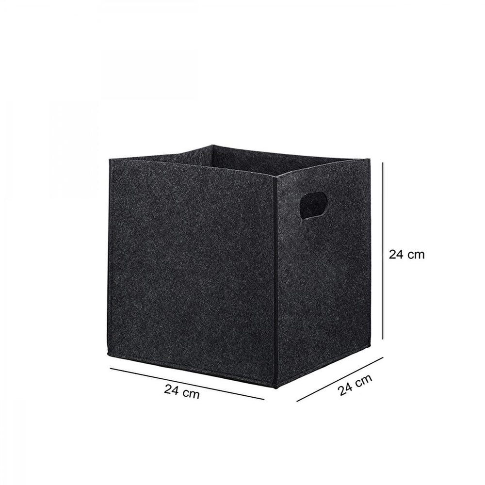 Homing - Multi-Purpose Felt Storage Basket with Handle, Collapsible Closet Organizer, 9.45 x 9.45 x 9.45 inches - view 3