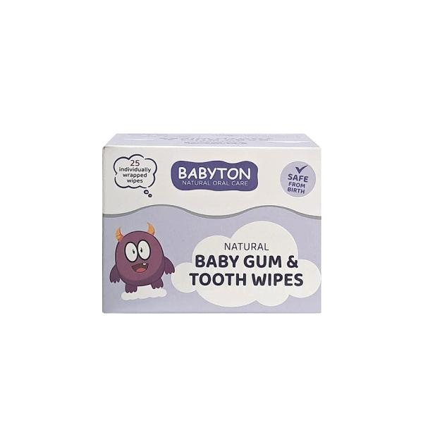 Babyton Natural Baby Gum & Tooth Wipes for Oral Hygiene 25 Count
