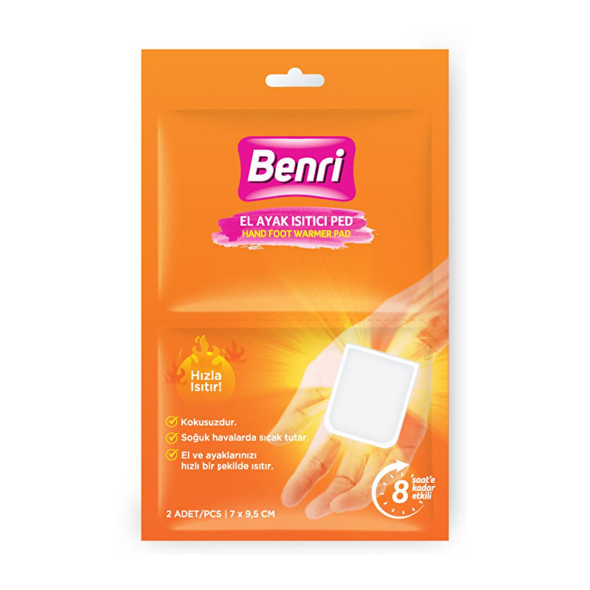 Benri Hand and Foot Warmers - Portable Heat Pads for Cold Weather, Instant Warmth for Poor Circulation, 2 Count Benri Hand & Foot Warmers - Instant Warmth for Cold Weather hand warmers, foot warmers, portable heat, cold weather accessories, warmth for poor circulation, instant heat, long-lasting heat, odorless, portable, discreet, winter sports, outdoor activities, cold climates, poor circulation relief, Benri