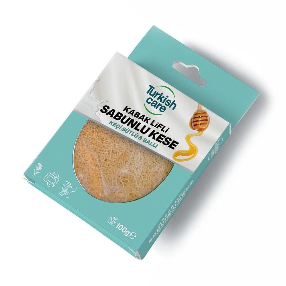 Turkishcare Goat Milk & Honey Loofah Soap for Soft Skin 130g