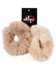 Eklips Plush Claw Hair Clips in Ecru & Brown 2-Pack