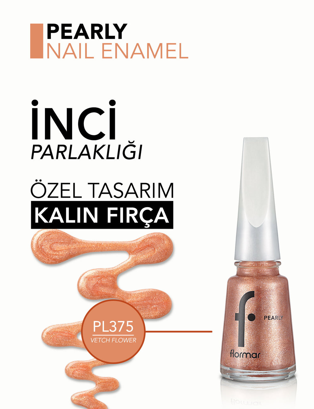 Flormar Pearly Nail Enamel Glossy Pearlescent Finish 11ml