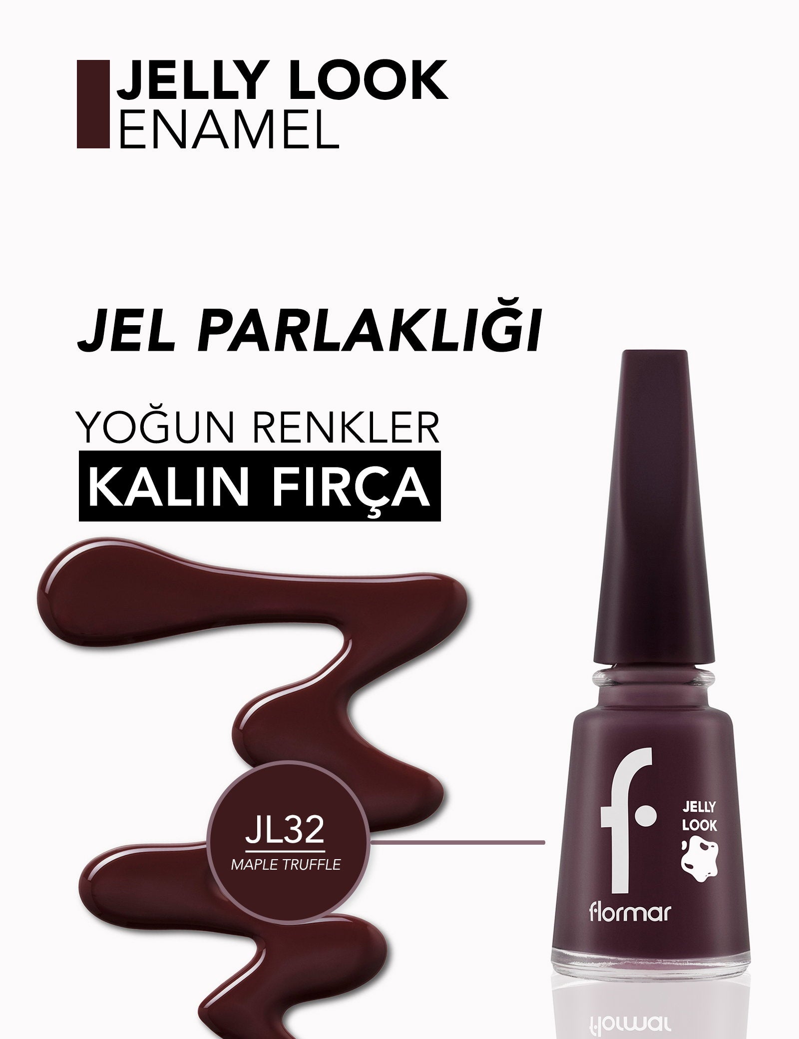 Flormar Jelly Look Nail Enamel Glossy Gel-Effect Polish 11ml