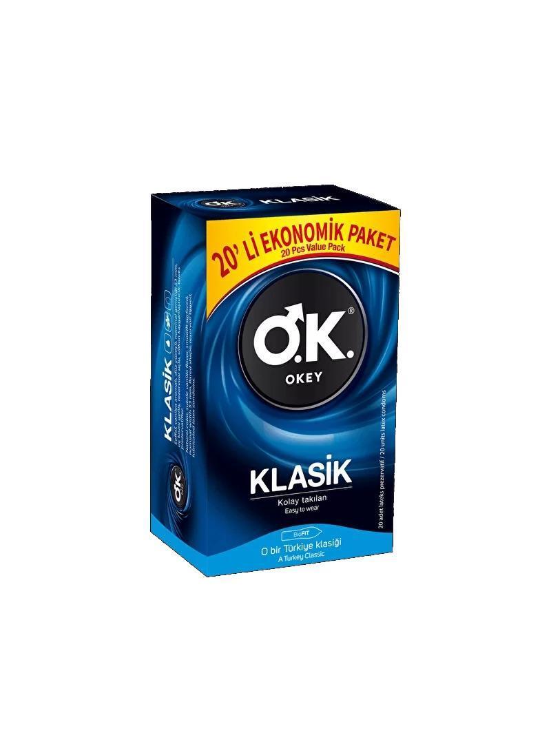 Okey Classic Condoms 20 Pack - Safe Sex and Contraception Solution - Intimate Care