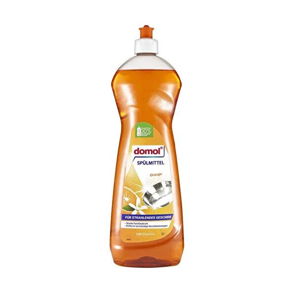 Domol Orange Scented Dishwashing Detergent - 1000ml, Effective Grease Cutting & Gentle on Skin Domol Orange Dishwashing Detergent - Effective & Gentle dishwashing detergent, orange scented dish soap, liquid dishwashing detergent, effective dish cleaning, pH-balanced dish soap, household cleaning, kitchen essentials, grease-cutting formula, gentle on skin, ergonomic bottle cap, 1000ml packaging, cleaning products, kitchen cleaning, dish soap, orange scented cleaning products