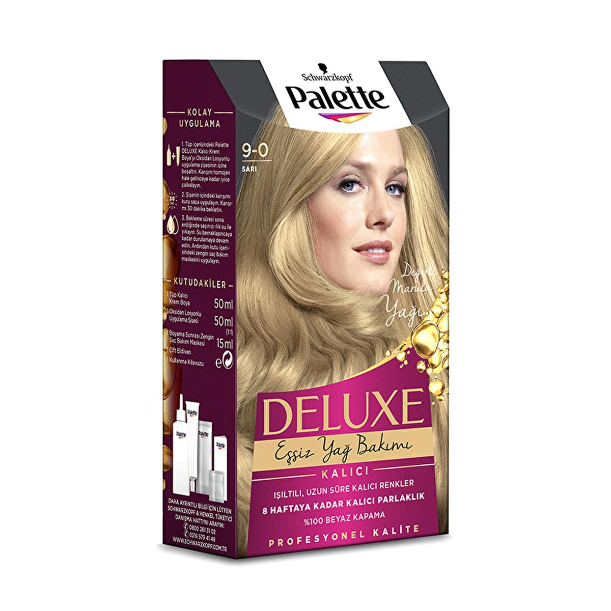 Palette Deluxe Hair Dye 9-0 Sarı - Long-Lasting Rich Color &amp; Nourishment Palette Deluxe Hair Dye - Long-Lasting Rich Color hair dye, long-lasting hair color, nourishing hair dye, rich color hair dye, Palette Deluxe hair color, cosmetic, beauty, hair care, colorant, hair coloring, salon quality, at-home hair dye