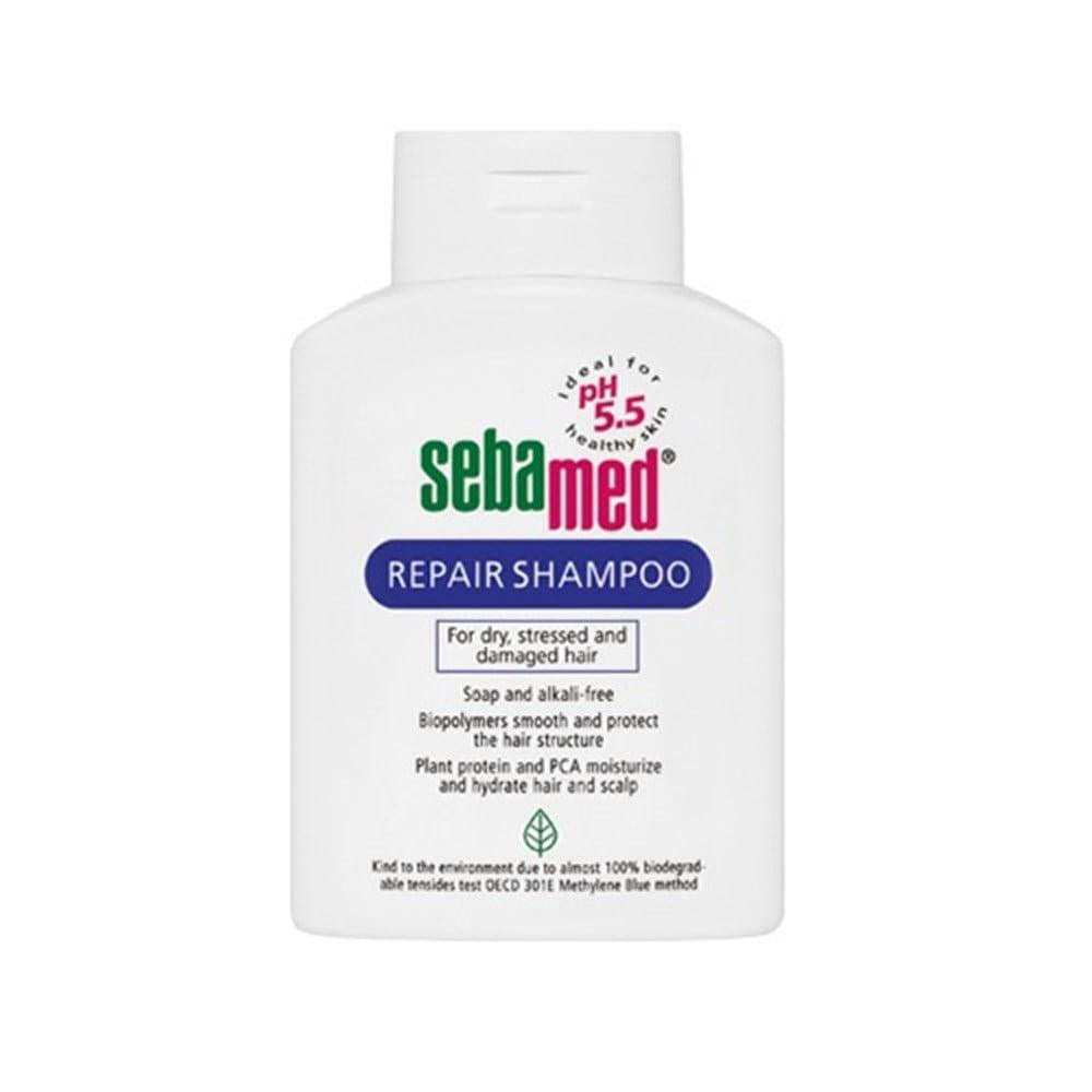 sebamed repair shampoo bottle, sebamed shampoo for damaged hair Sebamed Repair Shampoo - Damaged Hair Care | 200 ml Sebamed Repair Shampoo - Damaged Hair Care | 200 ml sebamed, shampoo, hair-care, damaged-hair, repair-shampoo, hair-repair, pH-balanced, plant-based, gentle-formula, ai-generated