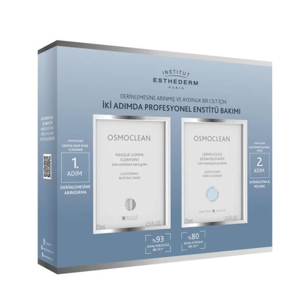 Esthederm Osmoclean Skincare Set - Gentle Deep Pore Cleanser & Lightening Buffing Mask for Deep Cleansing and Lightening Esthederm Osmoclean Skincare Set - Deep Cleansing & Lightening Skincare Set, Gentle Deep Pore Cleanser, Lightening Buffing Mask, Esthederm Osmoclean, Skincare for Deep Cleansing and Lightening, Deep Pore Cleansing, Skin Lightening, Gentle Skincare, Skincare Routine, Cleanser and Mask Set, Esthederm Skincare