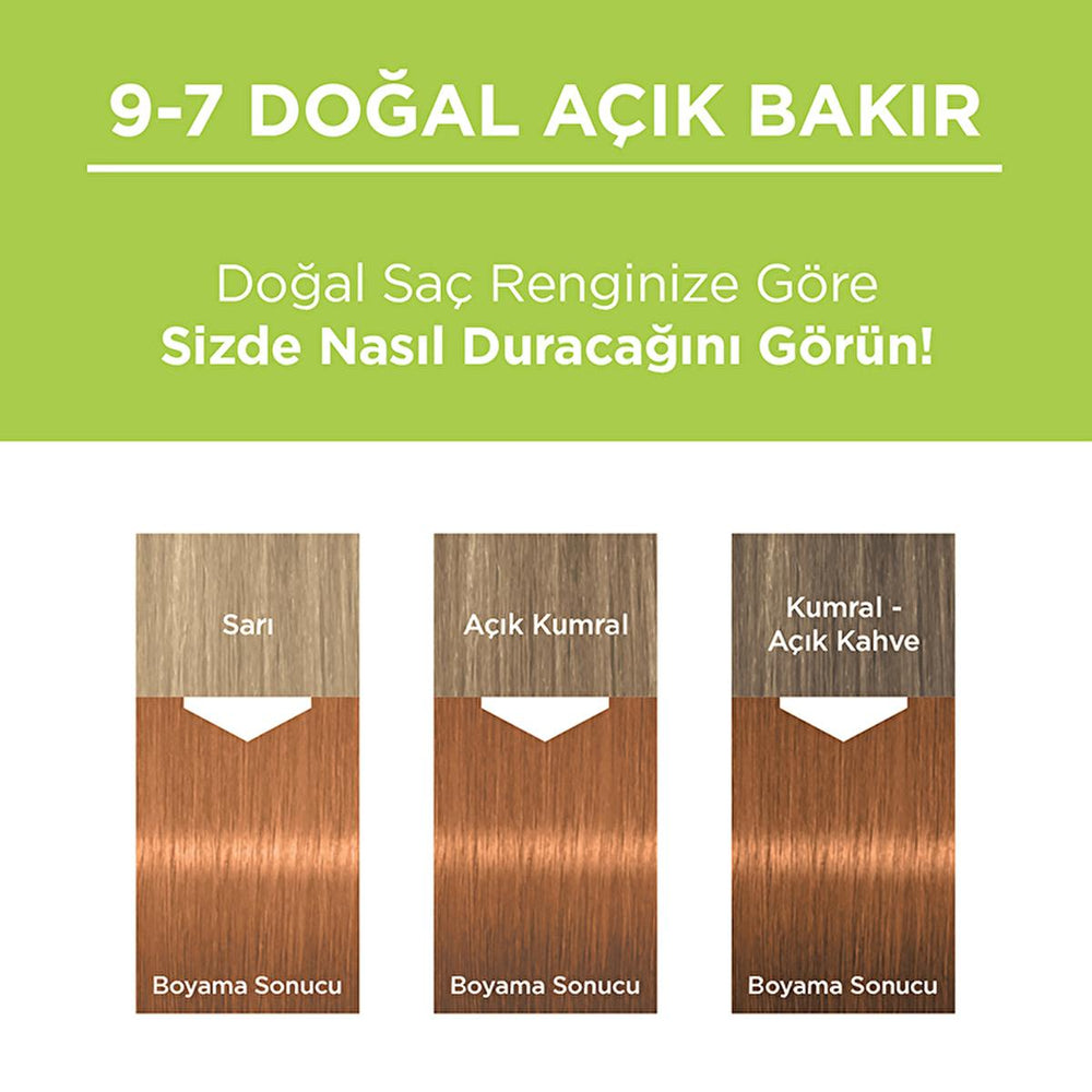 Palette Natural Hair Dye Permanent Light Copper 9-7 - Natural Ingredients for Long-Lasting Color - view 3