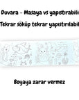 Lino - Reusable Sticky Sea World Coloring Roll for Kids, Educational & Fun Creative Play, 33.86 x 7.87 inches - Toy