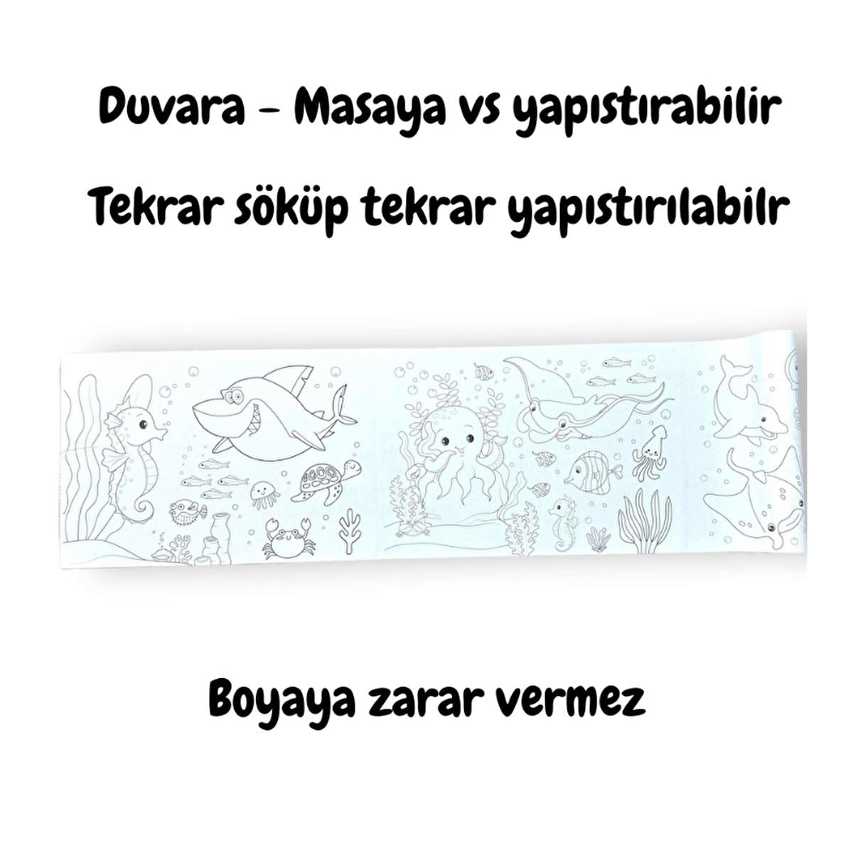 Lino - Reusable Sticky Sea World Coloring Roll for Kids, Educational & Fun Creative Play, 33.86 x 7.87 inches Reusable Sticky Sea World Coloring Roll for Kids reusable coloring roll, sticky coloring pad, children's coloring book, educational toy, creative play for kids, sea world theme, reusable, sticky, coloring roll, kids activity, art supplies, educational activity, fine motor skills, creativity, imagination