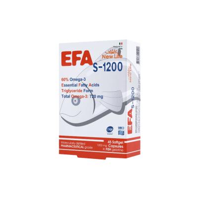 New Life Efa S-1200: High Potency Omega-3 Supplement - 720mg Omega-3, EPA & DHA, Gluten-Free Fish Oil Capsules for Heart & Brain Health New Life Efa S-1200: Omega-3 Supplement for Heart & Brain Health Omega 3 supplement, Fish oil capsules, High potency omega 3, EPA DHA supplement, Omega 3 for heart health, Gluten-free omega 3, Omega 3 1200mg, Natural omega 3 supplement, Omega-3 fatty acids, cardiovascular health, brain health, joint health, inflammation reduction, cognitive function, vision support, nervous