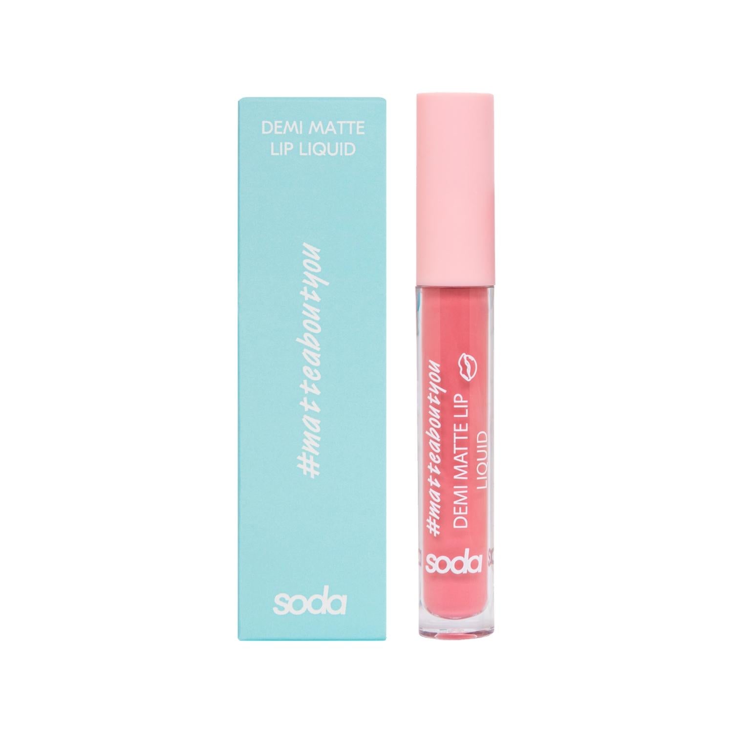 Soda Demi Matte Liquid Lipstick, Shade 002 - 0.12 fl oz, Matte Finish, Long Lasting Lip Color for Beauty Enthusiasts Soda Demi Matte Lipstick - Long Lasting Lip Color matte lipstick, liquid lipstick, Soda brand cosmetics, demi matte lip color, lipstick shade 002, beauty essentials, cosmetics, long lasting lipstick, travel size cosmetics, affordable beauty products