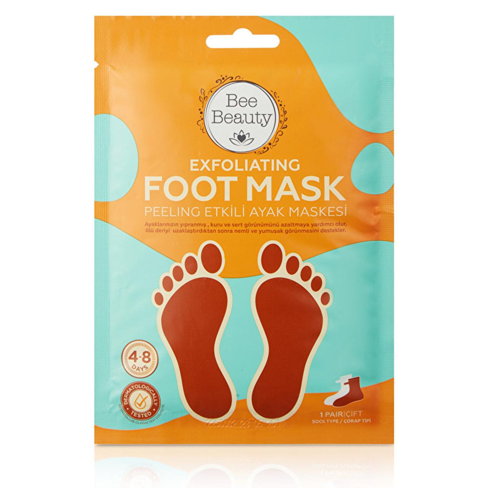 Bee Beauty Exfoliating Foot Mask - Softens & Moisturizes Dry Foot Skin, Removes Dead Skin Cells - Face Cream