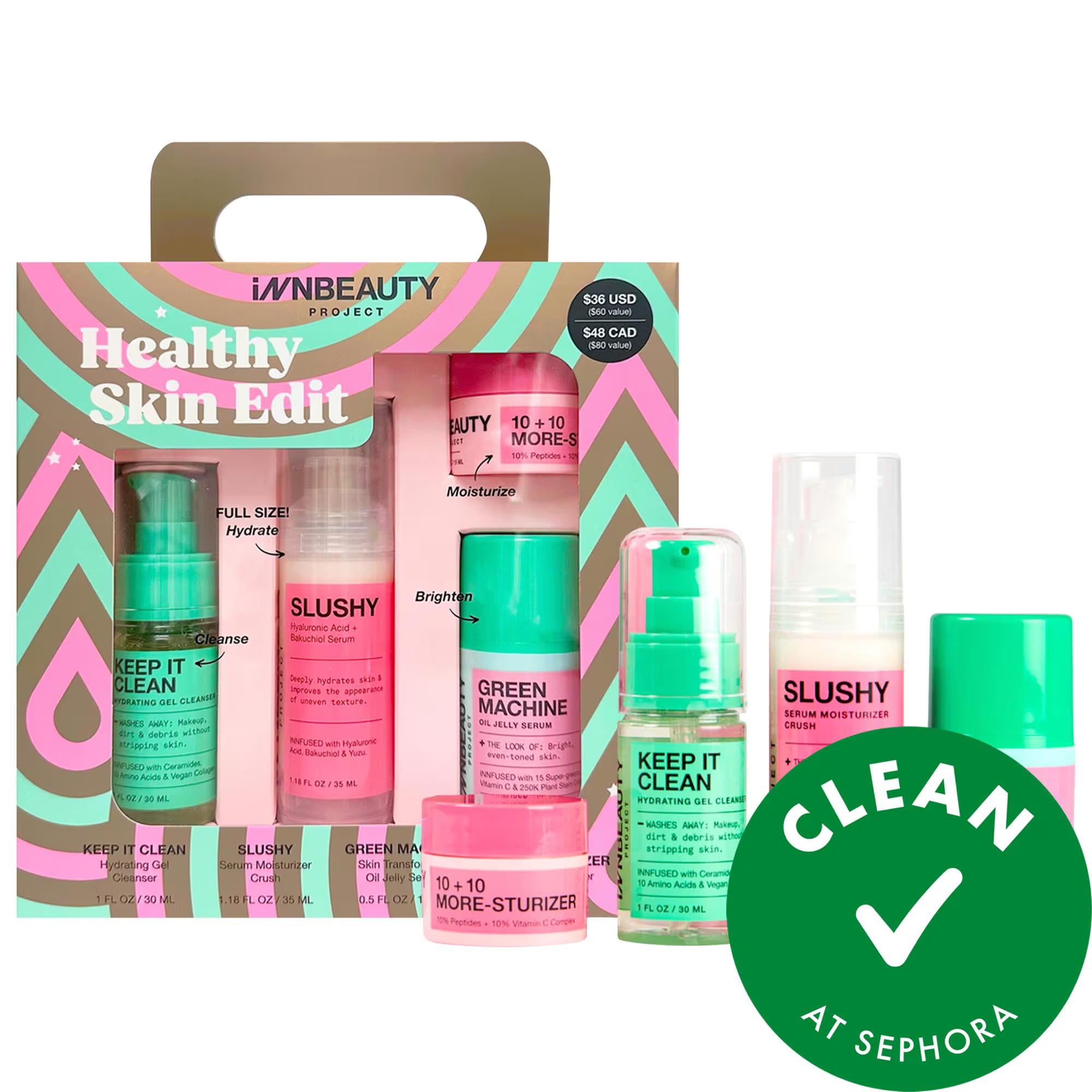 iNNBEAUTY PROJECT The Healthy Skin Edit Bestsellers Kit - Vegan Skincare Kit for Dark Spots, Fine Lines, and Uneven Texture iNNBEAUTY PROJECT Vegan Skincare Kit - Brightens & Firms Skin skincare kit, vegan skincare, cruelty-free skincare, anti-aging skincare, hydrating skincare products, dark spots, fine lines, uneven texture, skincare routine, vegan skincare products, cruelty-free skincare products, skincare gifts, skincare for normal skin, skincare for dry skin, skincare for combination skin, skincare for