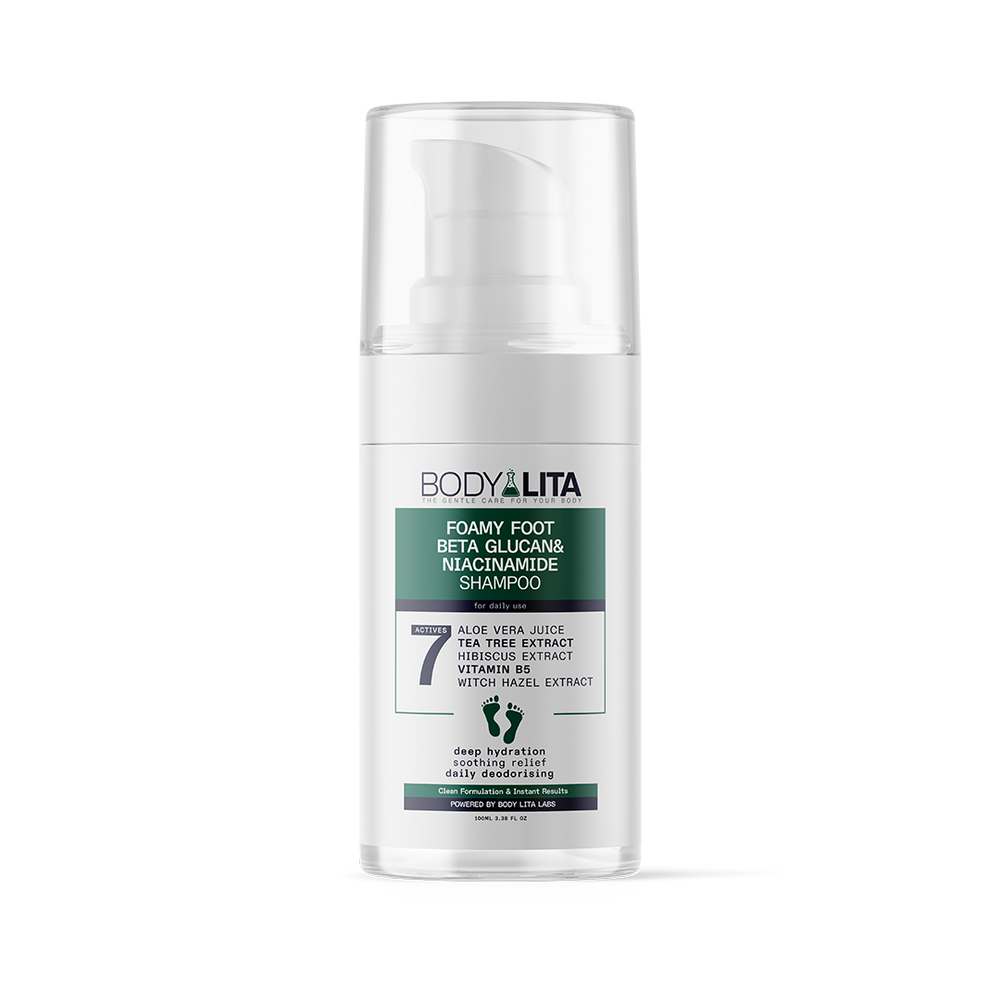 BodyLita FoamyFoot Foot Shampoo with Tea Tree & Witch Hazel, Odor & Fungus Defense, 100ml