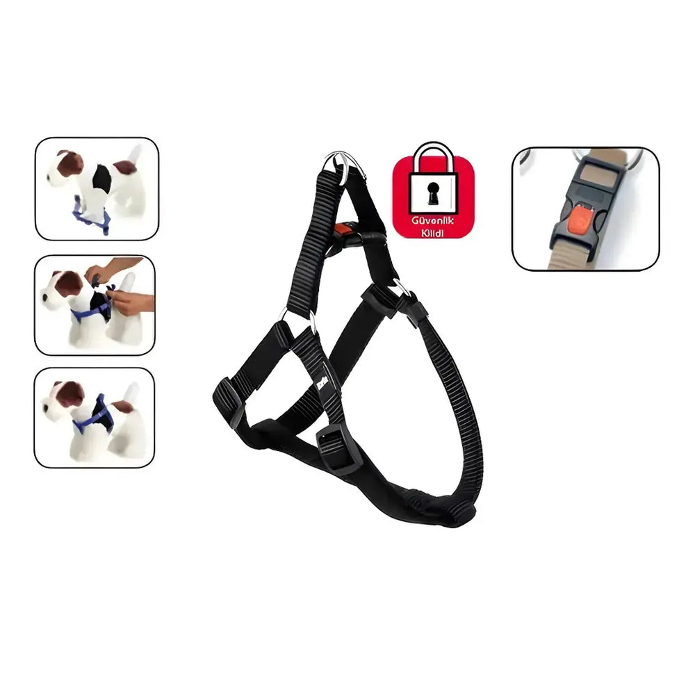Karlie Locking Chest Harness XS 20-35cm Black for Small Dogs