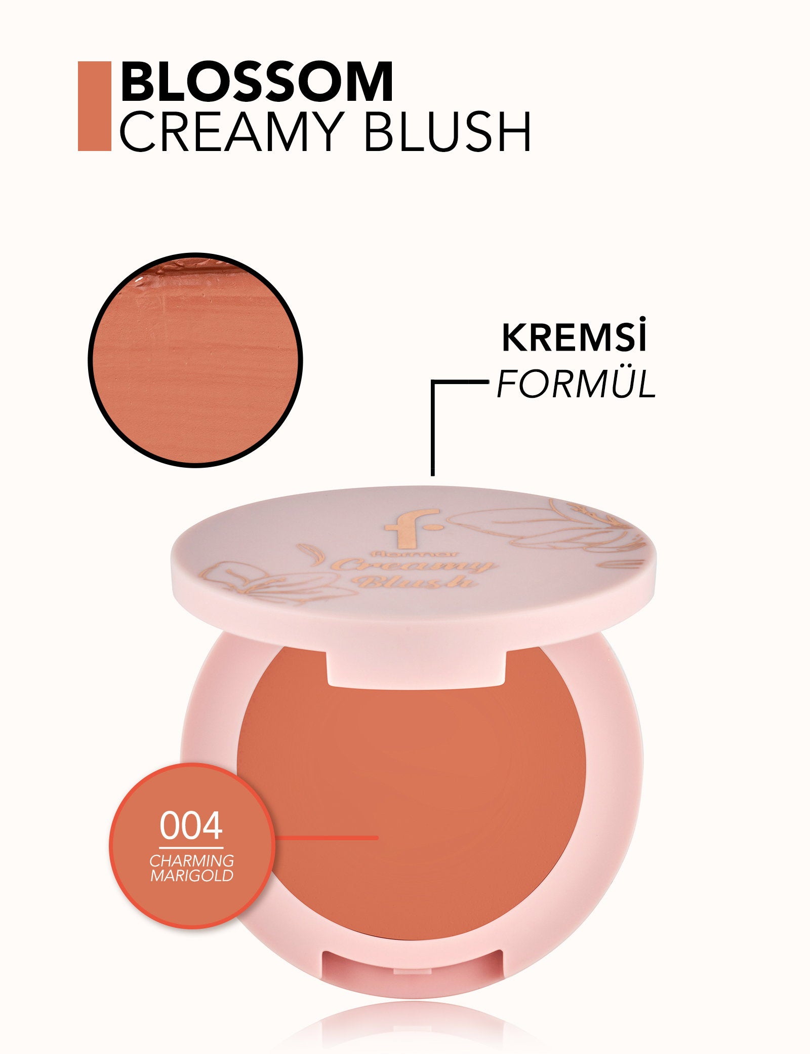 Flormar Blossom Long-Wear Cream Blush with Natural Finish