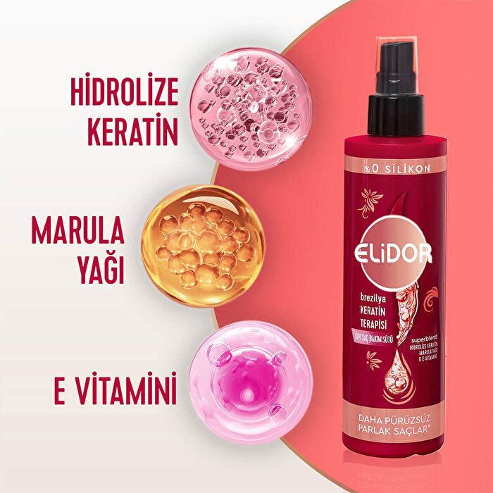 Elidor Brazilian Keratin Therapy Hair Care Lotion 200ml - Silky Smooth - view 5