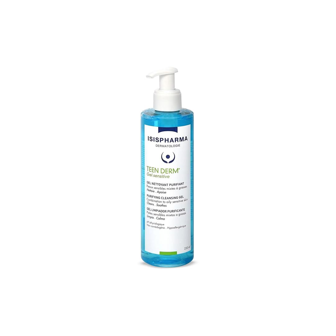 Isis Pharma Teen Derm Gel Sensitive 250ml - Gentle Soap-Free Cleanser for Sensitive Skin