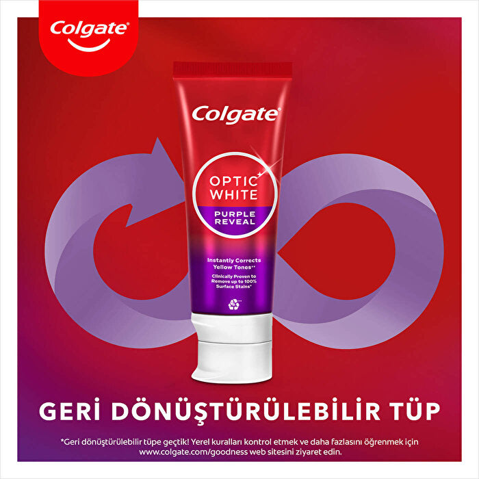 Colgate Optic White Purple Reveal Toothpaste 75ml - Whitening Formula