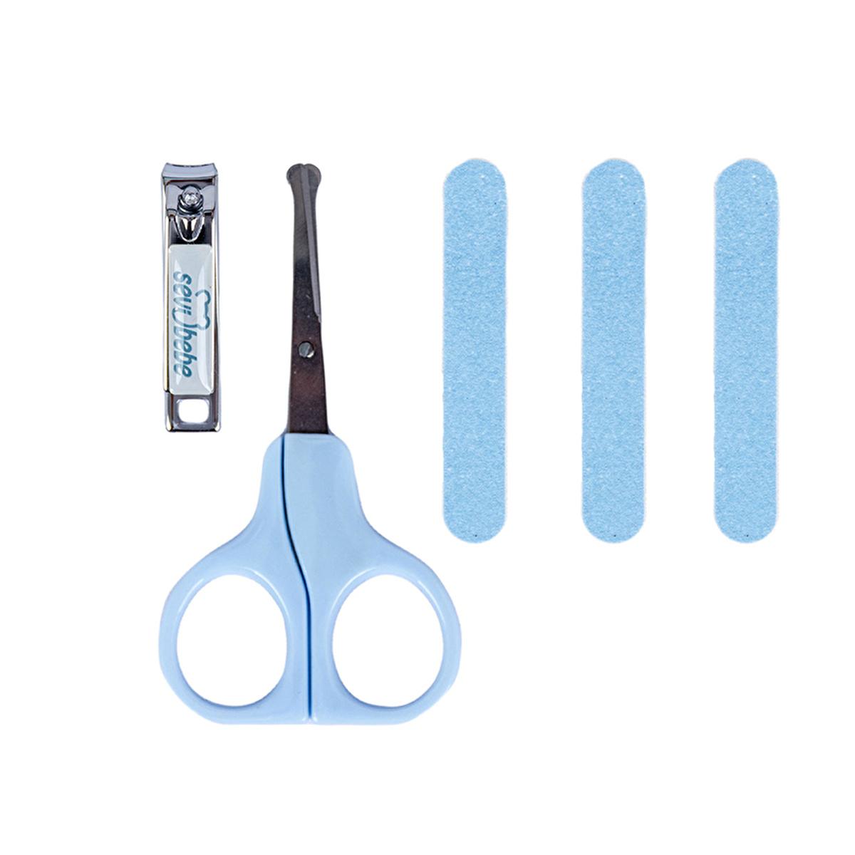 baby nail care set blue, safe baby nail clipper, rounded tip scissors for baby nail care, nail file for babies Sevi Bebe Baby Nail Care Set - Safe & Easy Nail Grooming for Newborns and Kids | Blue Sevi Bebe Baby Nail Care Set - Blue baby-care, nail-grooming, sevi-bebe, baby-nail-clipper, parenting-tools, safety, newborn-grooming, caregiver-tools, gentle-nail-care, ai-generated