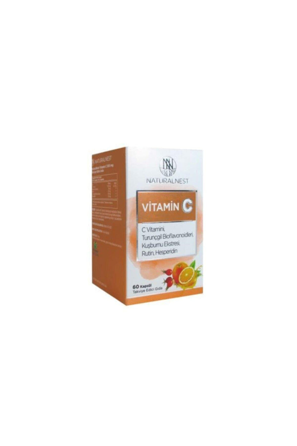Naturalnest Vitamin C Supplement - 1000mg per 2 Capsules, 60 Count - Immune System Support & Antioxidant Supplement
