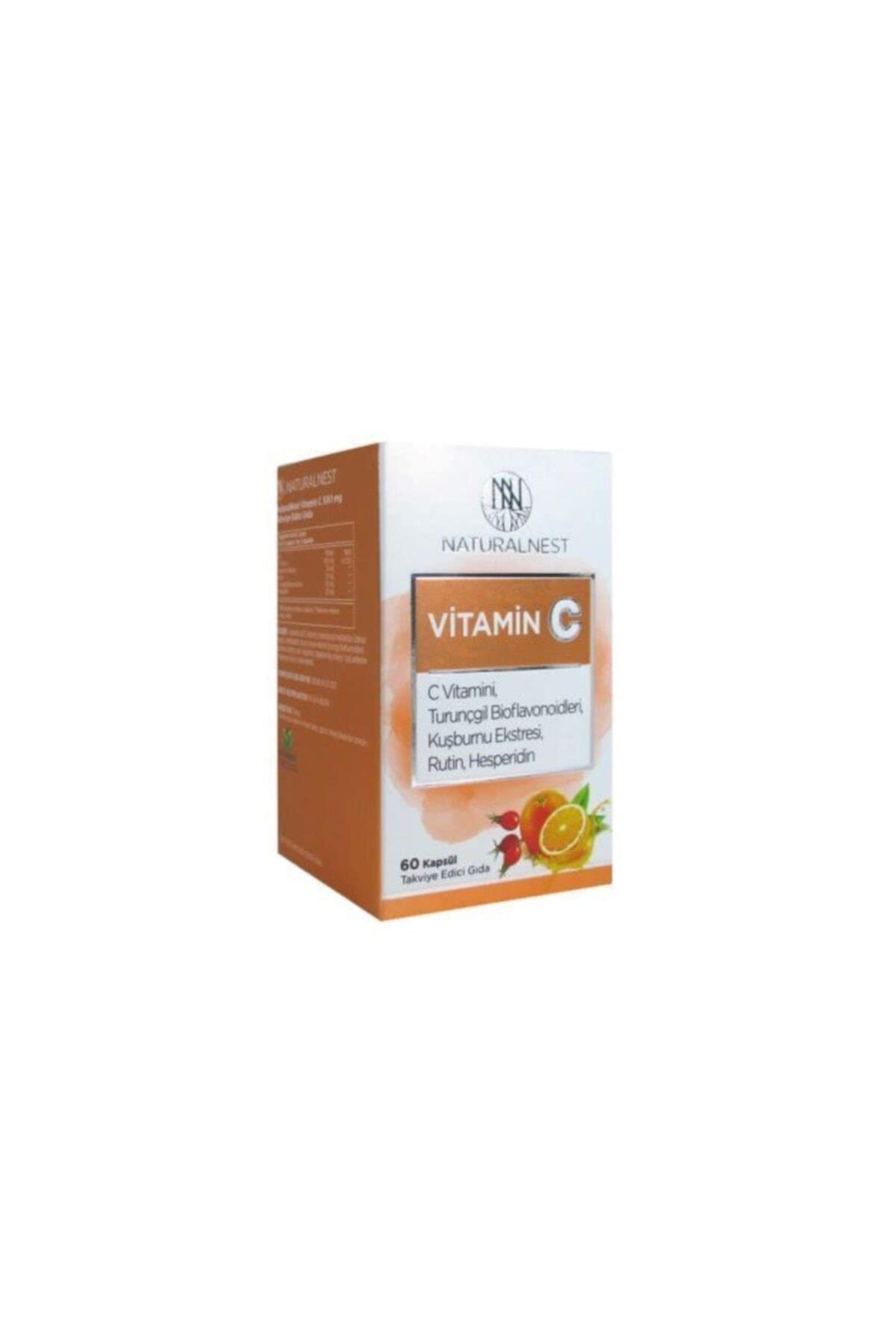 Naturalnest Vitamin C Supplement - 1000mg per 2 Capsules, 60 Count - Immune System Support &amp; Antioxidant Supplement