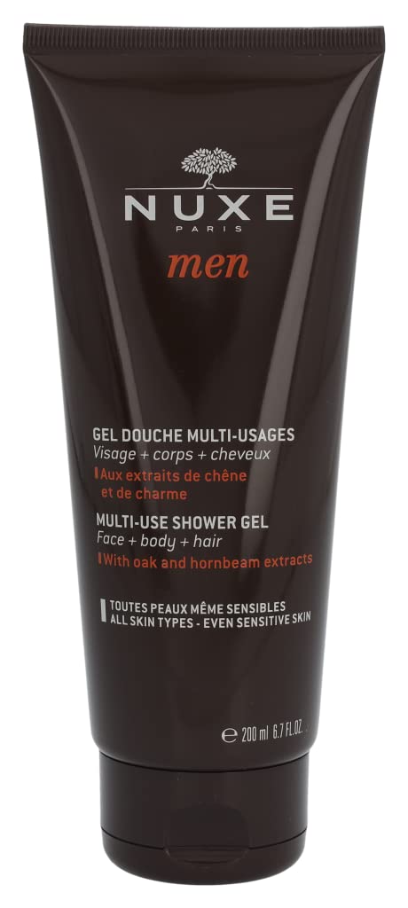 Nuxe Men Multi-Purpose Shower Gel for Face, Body, and Hair - Gentle, Natural Skincare