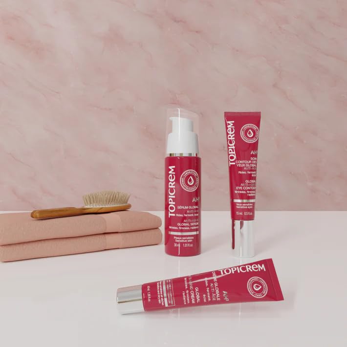 Topicrem Anti-Aging Serum AH3 Global - Hydrating, Anti-Wrinkle, Brightening Serum for Aging Skin with Hyaluronic Acid, V