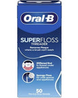Oral-B Super Floss 50 Count - Effective Interdental Cleaning for Braces and Bridges